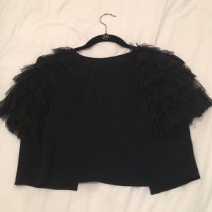 tie back feather crop top